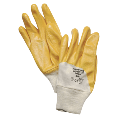 Safety Glove Nitrile on Cotton, Ventilated Back