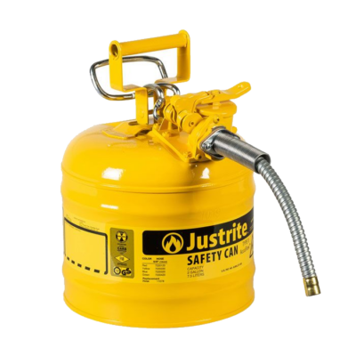 Justrite 2 Gallon Diesel  Metal Hose, Yellow - - Image 1