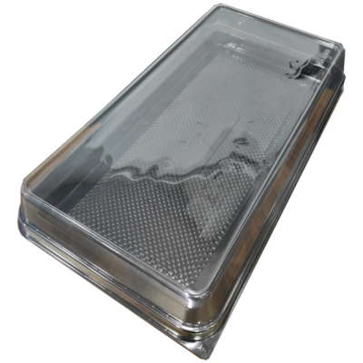 RECT CAKE DOME BLACK+CLEAR LID 70PCS - Image 1