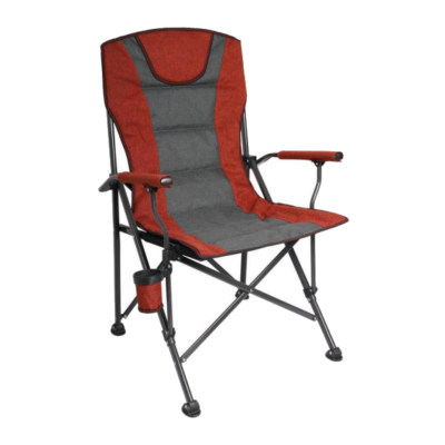 Homez, Foldable beach chair with bottle holder, Red and black