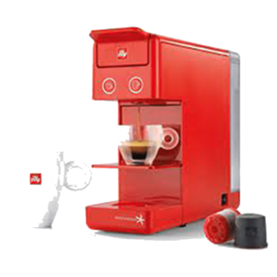 Illy Y3.2 iperEspresso Espresso and Coffee Machine - Red-Saudi Supplier