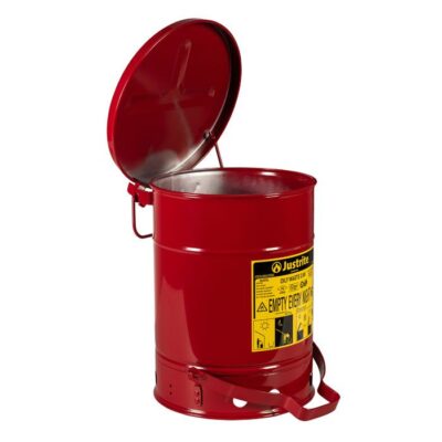 Justrite Oily Waste Can, 6 Gallon,Red - Image 2