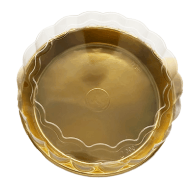 ROUND GOLDEN BASE W/DOME LID 30*8CM100PCS - Image 4