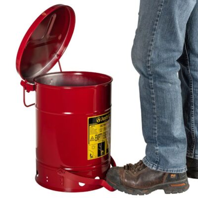 Justrite Oily Waste Can, 6 Gallon,Red - Image 3