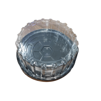 CAKE DOME 9'' BLACK+CLEAR LID 120PCS - Image 1