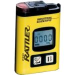 T40 Rattler H2S Hydrogen Sulfide Single Gas Monitor colored in yellow on a white background includes a digital screen with industrial scientific logo in blue color from Saudi Supplier.
