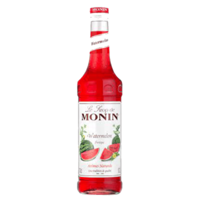 Monin Watermelon Syrup 1Ltr bottle with Bright red color from Saudi Supplier. 
