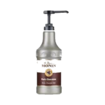 Monin Dark Chocolate Sauce 1.89ltr bottle with silver and dark gray color on from Saudi Supplier.