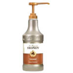 Monin Caramel Sauce 1.89ltr bottle with silver and gold color from Saudi Supplier.