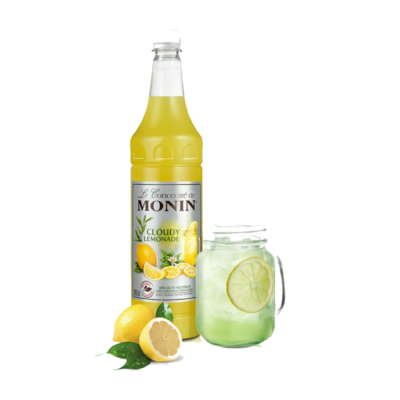 Monin Cloudy Lemonade syrup 1Ltr bottle with Dark Yellow color from Saudi Supplier.