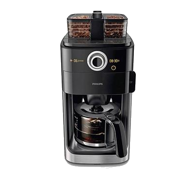 Shop Philips Coffee Machine, Grind and Brew, 1.2L, 1000W, Black Metal Perfect Space-saving bean to cup coffee maker from Saudi Supplier.