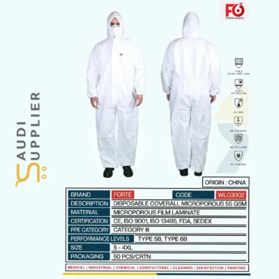 FORTE Disposable Coverall microporous 35 GSM Des- Saudi Supplier