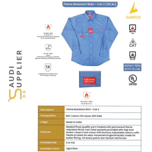 GARIOX Flame Resistant Shirt- Saudi Supplier